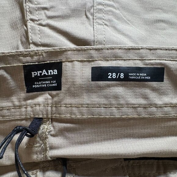 Prana Double Peak Short UPF 50+ Men's Size 28 8" inseam Sandbar New With Tags! - Picture 3 of 8